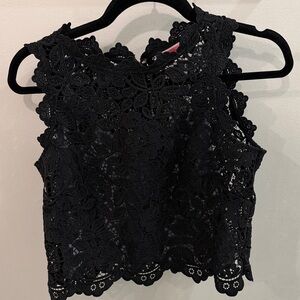 Kate Spade 6 EUC black floral lace sleeveless elegant top